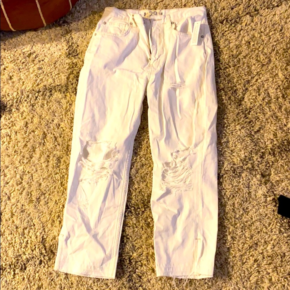 Free people white ripped jeans